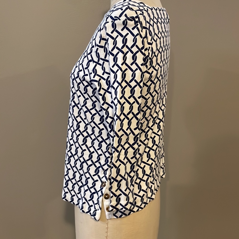 Chicos boatneck blue and white top - Picture 3 of 7